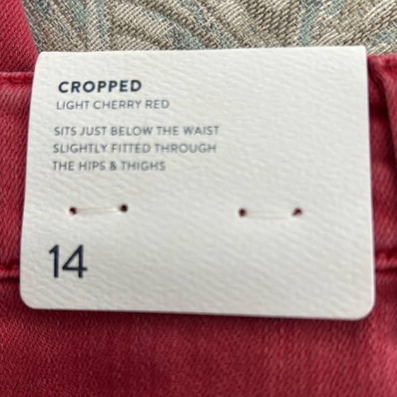 J.Jill Denim Authentic Fit Cropped jeans light Cherry red NWT Size 14 - Picture 8 of 8